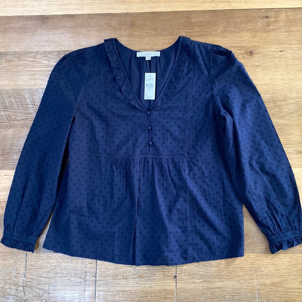 NWT LOFT Ruffle Blouse - Size Medium